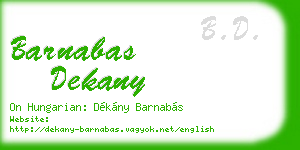 barnabas dekany business card