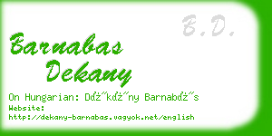 barnabas dekany business card